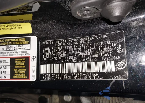 2017 Toyota Camry Le z USA, uszkodzony, nr VIN 4T1BF1FK7HU737878